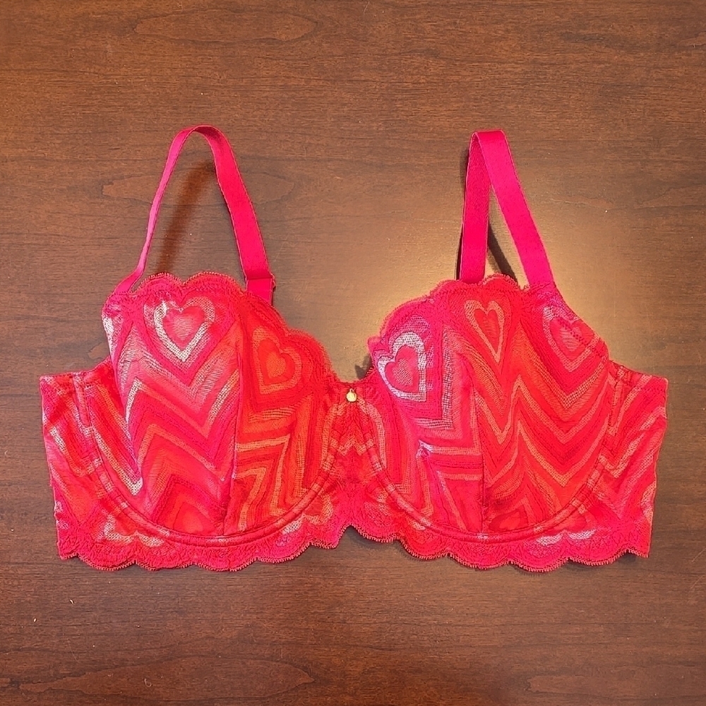 Adore Me Red Lace Bra New
